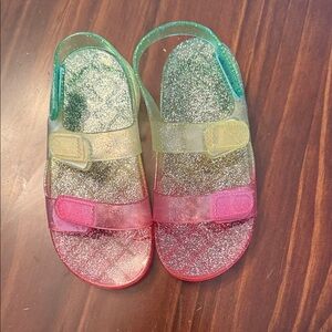 GAP Glittery Green and Pink Kids Sandals